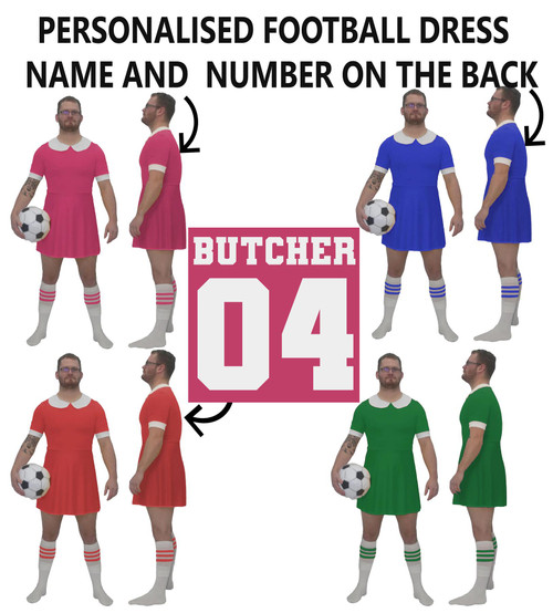 Adults Personlised Football Dress Stag Night Party Euros World Cup Fancy Dress Adults Personlised Football Dress Stag Night Party Euros World Cup Fancy Dress