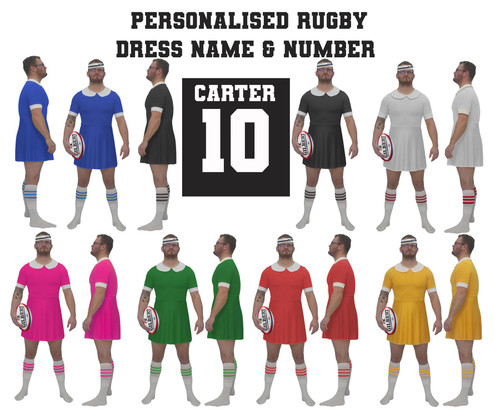 Adults Personlised Custom Printed Rugby Dress Stag Night Party World Cup Fancy Dress Adults Personlised Custom Printed Rugby Dress Stag Night Party World Cup Fancy Dress