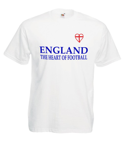 Mens England The Heart of Football St George Love Heart Unisex White T-Shirt Mens England The Heart of Football St George Love Heart Unisex White T-Shirt