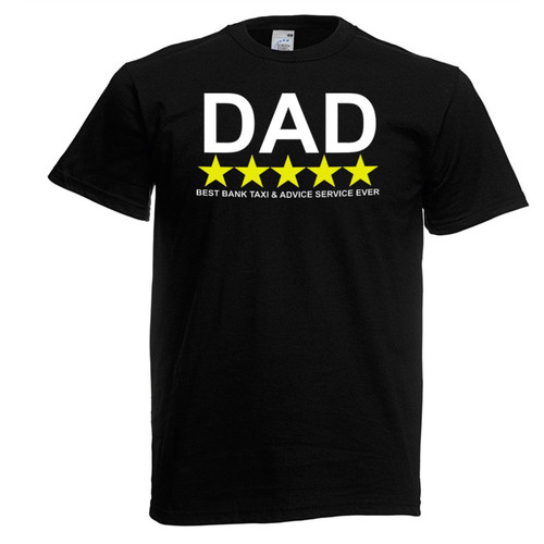 Adults 5 Star Dad Review Funny Fathers Day Joke Rating Black Unisex T-Shirt