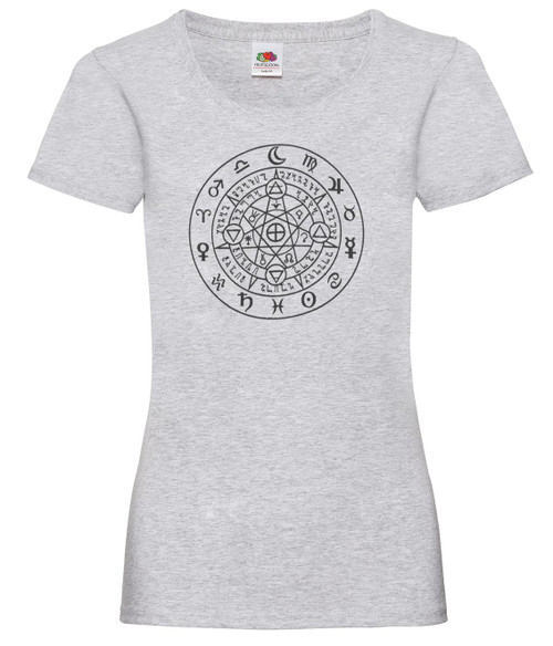Womens The Pagan Protector Wicca Wiccan Witchcraft Design Lady Fit Grey T-Shirt Womens The Pagan Protector Wicca Wiccan Witchcraft Design Lady Fit Grey T-Shirt