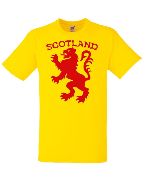Adults Royal Standard of Scotland Lion Rampant Scottish Unisex Yellow T-Shirt
