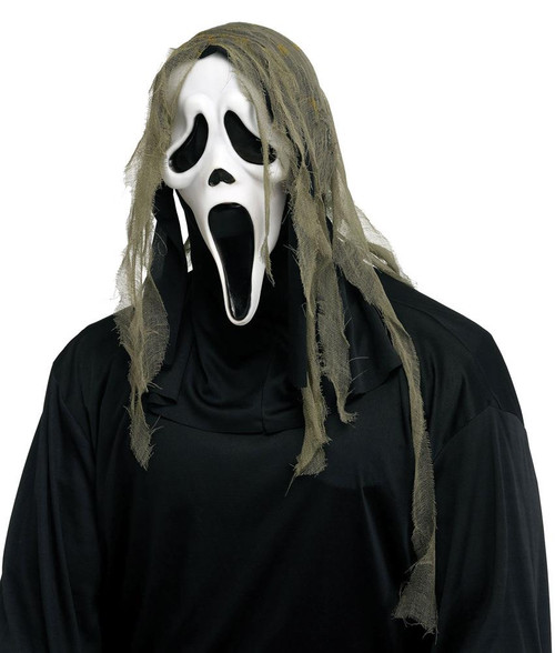 Ghost Face Crypt Creature Scream Gauze Mask Halloween Movie Fancy Dress Costume Accessory