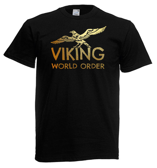 Mens Viking Larp Warrior World Order Eagle Shield Maiden Black Unisex T-Shirt Mens Viking Larp Warrior World Order Eagle Shield Maiden Black Unisex T-Shirt