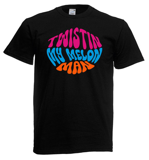 Mens Twistin My Melon Man Madchester Acid House Raver Black Unisex T-Shirt Mens Twistin My Melon Man Madchester Acid House Raver Black Unisex T-Shirt