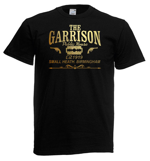 Mens The Garrison Public House 1919 Peaky Brummie Gangsters Black Unisex T-Shirt Mens The Garrison Public House 1919 Peaky Brummie Gangsters Black Unisex T-Shirt