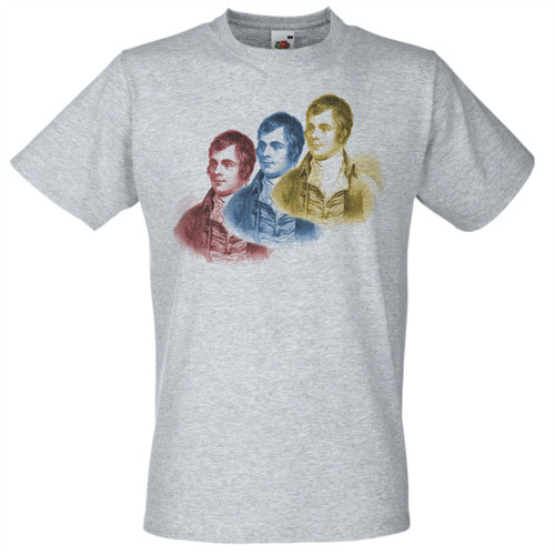 Mens Robert Burns Night Pop Art Scottish National Poet Grey Unisex T-Shirt Mens Robert Burns Night Pop Art Scottish National Poet Grey Unisex T-Shirt