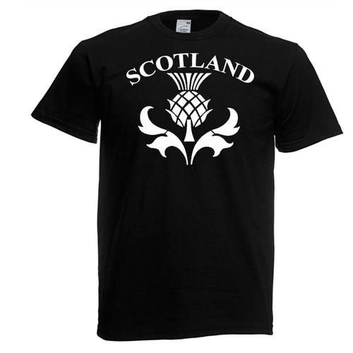 Adults Scotland National Flower Scottish Thistle Sports Unisex Black T-Shirt