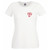 Womens England St George Cross Love Heart English Supporters Patriotic Lady Fit White T-Shirt