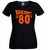 Womens Back to The 80's Festival Pop Music Lady Fit Black T-Shirt