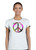 Womens Peace Sign CND Stop Wars Ban The Bomb Hippie 1970's Symbol White Lady Fit T-Shirt