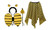 Childs Bumblebee Black & Yellow Skirt & 3 Piece Wings Set World Book Day Nature Insect Fancy Dress Costume