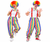 Adults Multicoloured Clown Set Circus Big Top Kit Fancy Dress Costume