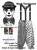 Adults Black & White Pierrot Clown Set Circus Big Top Kit Fancy Dress Costume