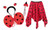 Girls Ladybird Lady Bug Handkerchief Skirt & Wing Set Insect Fancy Dress Costume [2 Sizes]