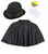Adults Black Mantle Cape Bowler Hat & Gloves Victorian Gentry Fancy Dress Set [One Size]