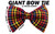 Adults Pee Wee Multicoloured Chequered Giant Bowtie Geek Fancy Dress Costume Accessory [One Size]