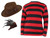 Adults Freddy Krueger Elm Street Nightmare Halloween Fancy Dress Set