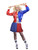 Adults 15" Red & Blue Skater Skirt Harley Harlequin Superhero Halloween World Book Day Fancy Dress