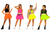Adults Neon Coloured 15" Length Skater Skirt 1980s Fancy Dress
