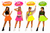 Adults Neon Coloured 15" Length Skater Skirt 1980s Fancy Dress