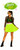 Adults Neon Coloured 15" Length Skater Skirt 1980s Fancy Dress