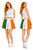 Adults Tricolor Flag of Ireland 15" Length Skater Skirt St Patricks Day Irish Sports Supporters Fancy Dress