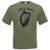 Adults Ireland Harp Rugby Irish St Patrick Day Celtic Unisex Olive T-Shirt