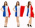 Adults France The Tricolor National Flag Dress Patriotic Supporters Fancy Dress Costume [2 Sizes]