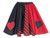 Adults Red & Black Queen of Hearts 15" (38cm) Length Skirt World Book Day Wonderland Fancy Dress