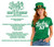 Womens Lucky AF St Patricks Day Ireland Lady Fit Green T-Shirt & Leprechaun Top Hat
