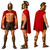 Adults Spartan Red Cape & Helmet Sparta Elite Warrior Greek Historical Fancy Dress