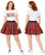 Womens Bay City Rollers T-Shirt & Red Tartan Skirt 1970s Rock & Pop Fancy Dress