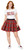 Womens Bay City Rollers T-Shirt & Red Tartan Skirt 1970s Rock & Pop Fancy Dress