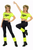 Adults Neon 1980s Fitness Workout off The Shoulder Crop Top Wrist Cuffs & Leg Warmers Decades Fancy Dress