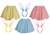 Childs Pastel Easter Bunny 15" Length Skirt & Rabbit Ears Fancy Dress