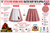 Adults Little Red Riding Hood Red Gingham 15" (38cm) Length Skirt With Attached Apron World Book Day Fancy Dress