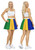 Adult 15" (38cm) Length Brazil National Flag Colours Supporters Skirt Patriotic Fancy Dress