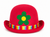 Adults Clown Bowler Hat With Flower Decoration Circus Big Top Fancy Dress Headwear