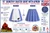 Adults 15" (38cm) Length Blue Gingham Skater Skirt With Attached Apron Dorothy Country Girl World Book Day Fancy Dress