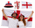 Adults England Bucket Hat 5ft x 3ft Flag & Face Paint St George Day Supporters Kit