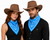 Adults Suedette Cowboy Hat & Wild Rag Neckerchief Wild West Western Fancy Dress