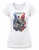 Womens France Trash Water Colour French National Flag Lady Fit White T-Shirt