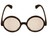 Black Circular Clear Lens Spectacles Wizard Geek Nerd Glasses Fancy Dress Costume Eyewear