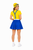 Womens Little Yellow & Blue Playful Worker World Book Day Fancy Dress Costume