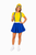 Womens Little Yellow & Blue Playful Worker World Book Day Fancy Dress Costume