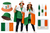 Adults National Flag of Ireland St Patricks Day Patricks Day Patriotic Supporters Kit