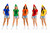 Womens Crayon Top & Cone Hat Festival Carnival Hen Party Fancy Dress Costume