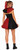 Adults Red & Black Harlequin Clown Skirt & Collar Halloween Sinister Circus Fancy Dress