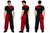 Adults Red & Black Harlequin Clown Pants & Collar Sinister Circus Halloween Fancy Dress